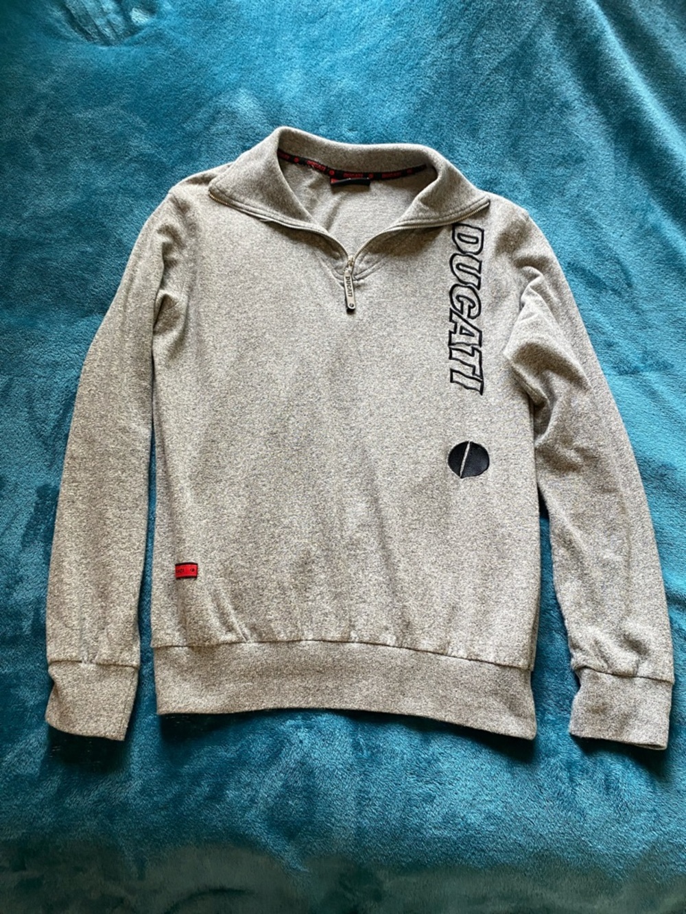 Xs Gray Ducati Women's Quarter-Zip Sweater styled in Italy
